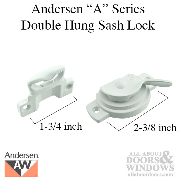 Andersen A Series Sash Lock For Double Hung Sash Lock White Swivel Sash Lock - Andersen A Series Sash Lock For Double Hung Sash Lock White Swivel Sash Lock