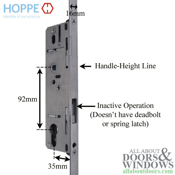 HOPPE Replacement for FUHR / Caradco Multipoint Lock - 93 in. Inactive - HOPPE Replacement for FUHR / Caradco Multipoint Lock - 93 in. Inactive