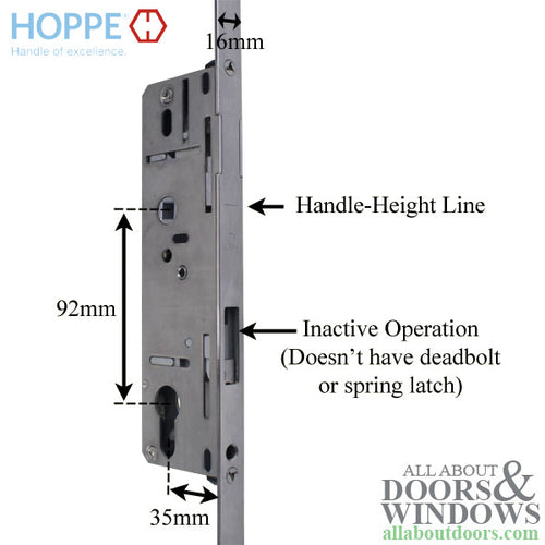 HOPPE Replacement for FUHR / Caradco Multipoint Lock - 93 in. Inactive - HOPPE Replacement for FUHR / Caradco Multipoint Lock - 93 in. Inactive