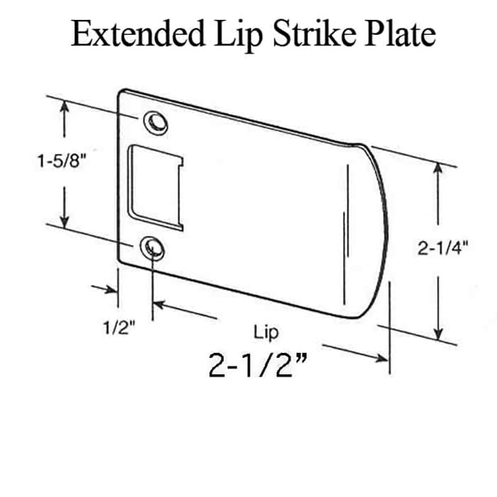 Strike Plate with Extended Lip, 2-1/2