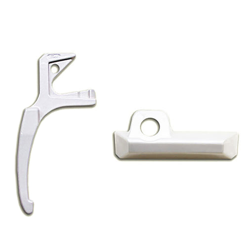 Left Hand Square Cover and Locking Handle - White - Left Hand Square Cover and Locking Handle - White
