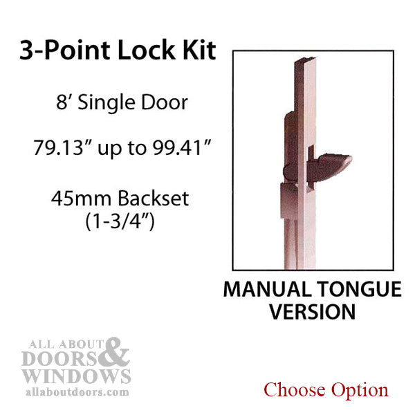HLS-ONE 3-point Lock KIT, ACTIVE SYSTEM w/45MM backset, choose door thickness - HLS-ONE 3-point Lock KIT, ACTIVE SYSTEM w/45MM backset, choose door thickness