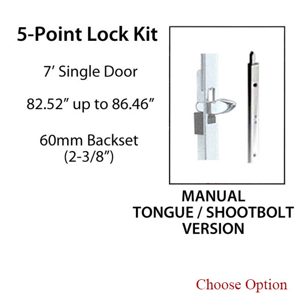 HLS-ONE 5-point Lock KIT, ACTIVE SYSTEM w/60MM backset, choose door thickness - HLS-ONE 5-point Lock KIT, ACTIVE SYSTEM w/60MM backset, choose door thickness