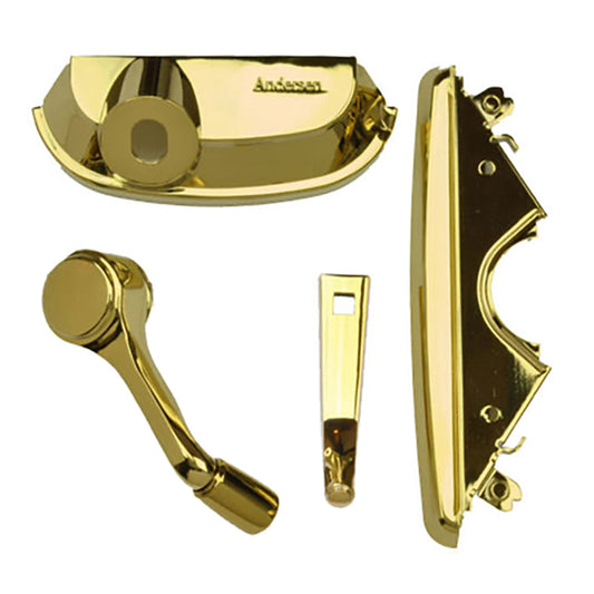 Andersen Casement Window - 200/400 Series - Hardware Pack - Folding Traditional - Bright Brass