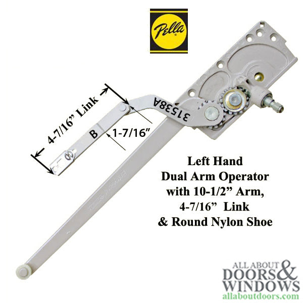 Pella Thermastar Vinyl Casement Operator, Left Hand Window - Pella Thermastar Vinyl Casement Operator, Left Hand Window