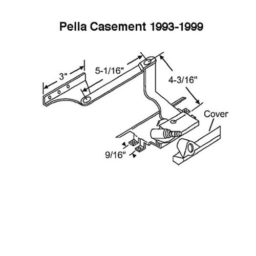 Pella Pro Series Roto Operator Left Handed For Casement Windows From 1993-99 Pella Pro Series Casement Operator - Pella Pro Series Roto Operator Left Handed For Casement Windows From 1993-99 Pella Pro Series Casement Operator