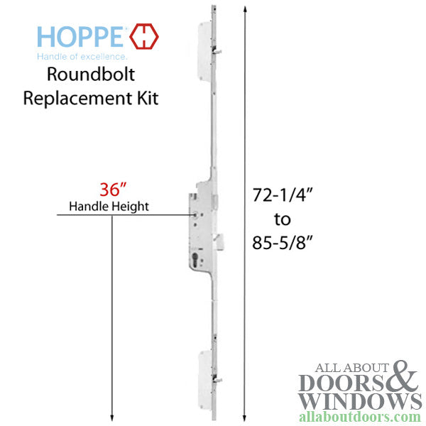 Replacement Kit for discontinued 80 inch Fuhr Roundbolt 45mm backset - Replacement Kit for discontinued 80 inch Fuhr Roundbolt 45mm backset
