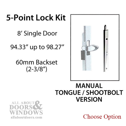 HLS-ONE 5-point Lock KIT, ACTIVE SYSTEM w/60MM backset, choose door thickness