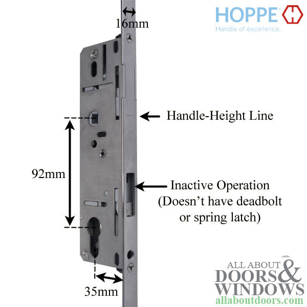 HOPPE Replacement for FUHR / Caradco Multipoint Lock - 77 in. Inactive - HOPPE Replacement for FUHR / Caradco Multipoint Lock - 77 in. Inactive