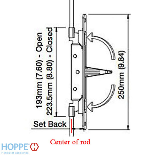 Inactive Flush Bolt Rod, 30mm Backset, Flip Lever - Stainless Steel - Inactive Flush Bolt Rod, 30mm Backset, Flip Lever - Stainless Steel