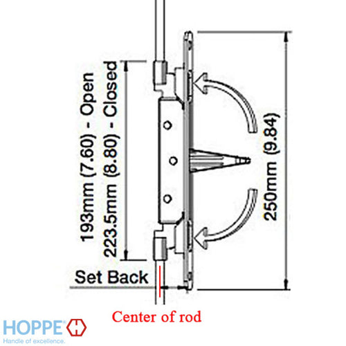 Inactive Flush Bolt Rod, 30mm Backset, Flip Lever - Stainless Steel - Inactive Flush Bolt Rod, 30mm Backset, Flip Lever - Stainless Steel