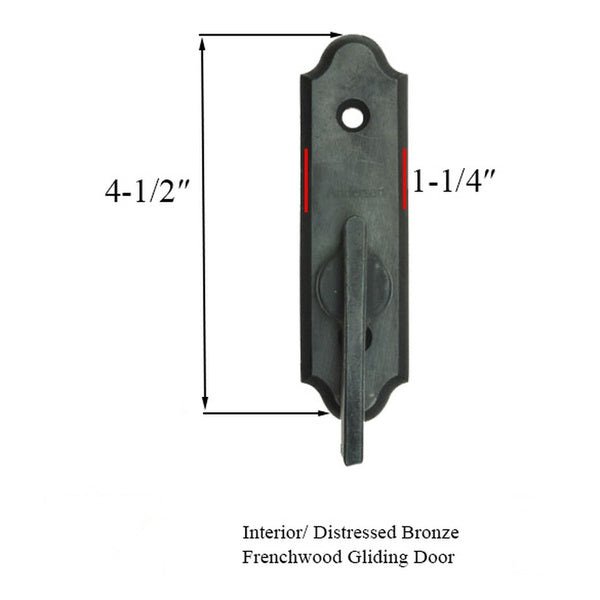 Andersen Frenchwood Gliding Doors - Thumb Latch - Encino - Inside Lock - Distressed Bronze - Andersen Frenchwood Gliding Doors - Thumb Latch - Encino - Inside Lock - Distressed Bronze