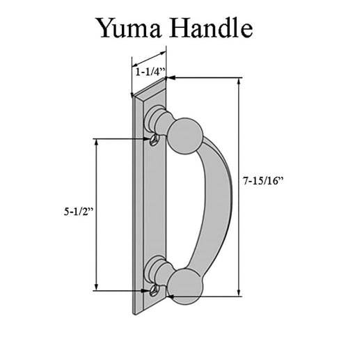Andersen Yuma Gliding Door Handle - Right Interior/Left Exterior - Distressed Nickel - Andersen Yuma Gliding Door Handle - Right Interior/Left Exterior - Distressed Nickel