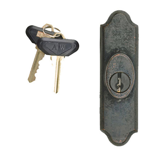 Andersen Window - Frenchwood Gliding Door - Lock Assembly, Encino - RH - Distressed Bronze - Andersen Window - Frenchwood Gliding Door - Lock Assembly, Encino - RH - Distressed Bronze