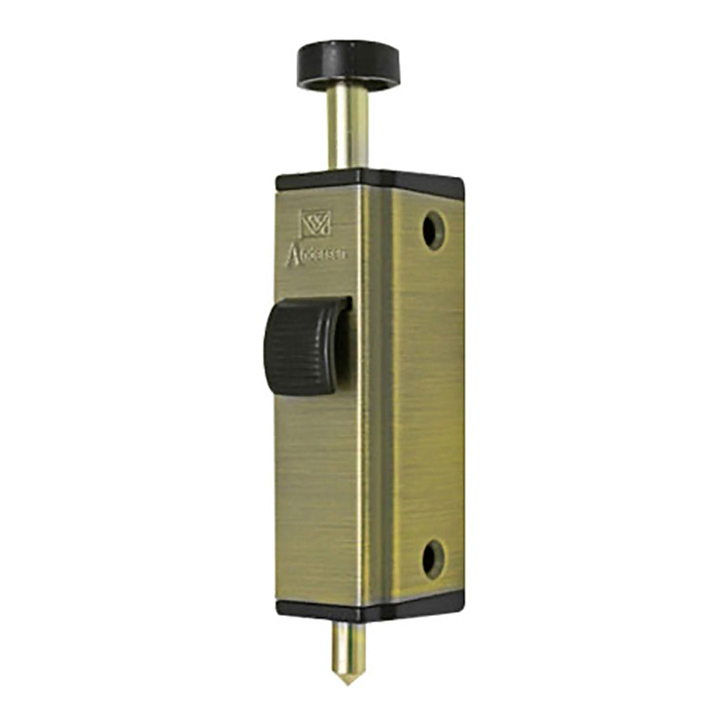 Andersen Auxiliary Foot Bolt Lock for Frenchwood Gliding Door - Antique Brass - Andersen Auxiliary Foot Bolt Lock for Frenchwood Gliding Door - Antique Brass