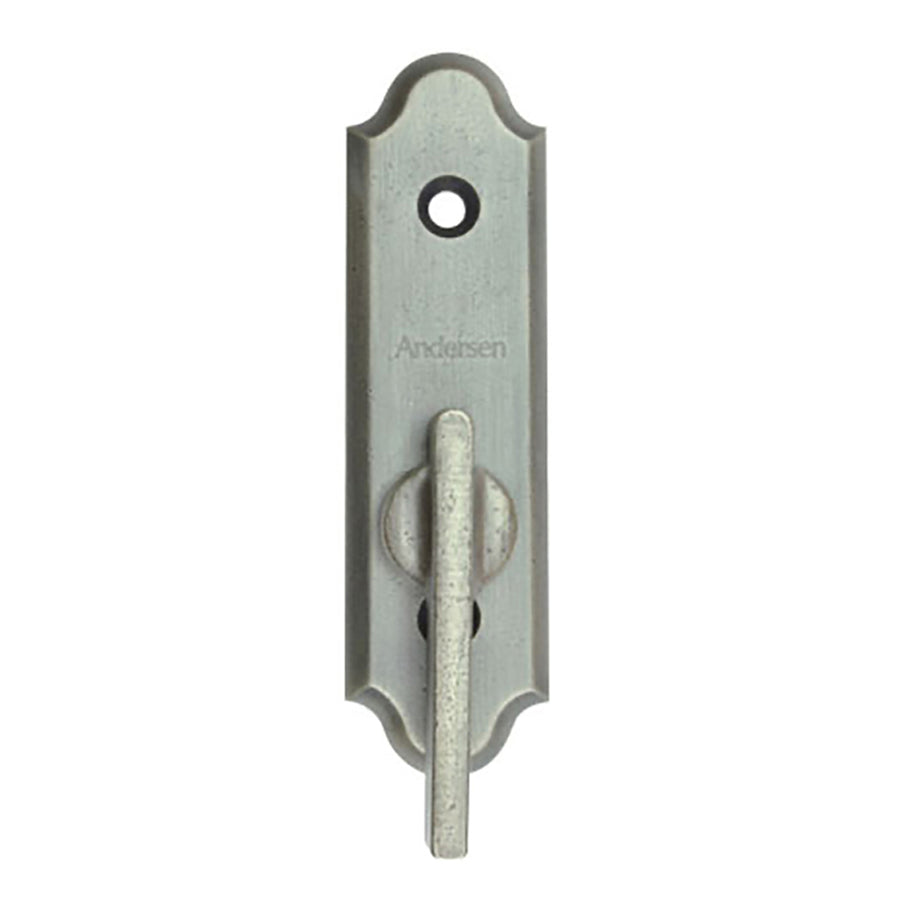 Andersen Frenchwood Gliding Doors - Thumb Latch - Encino - Inside Lock - Distressed Nickel - Andersen Frenchwood Gliding Doors - Thumb Latch - Encino - Inside Lock - Distressed Nickel