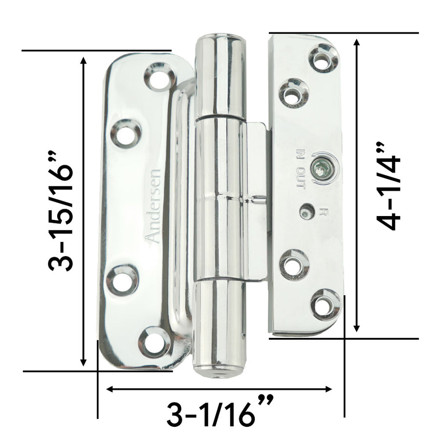 Andersen Single Hinge, Left Hand (2005-Present) - Polished Chrome - Andersen Single Hinge, Left Hand (2005-Present) - Polished Chrome
