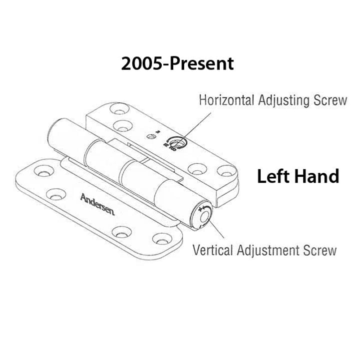 Andersen Single Hinge, Left Hand (2005-Present) - Polished Chrome - Andersen Single Hinge, Left Hand (2005-Present) - Polished Chrome