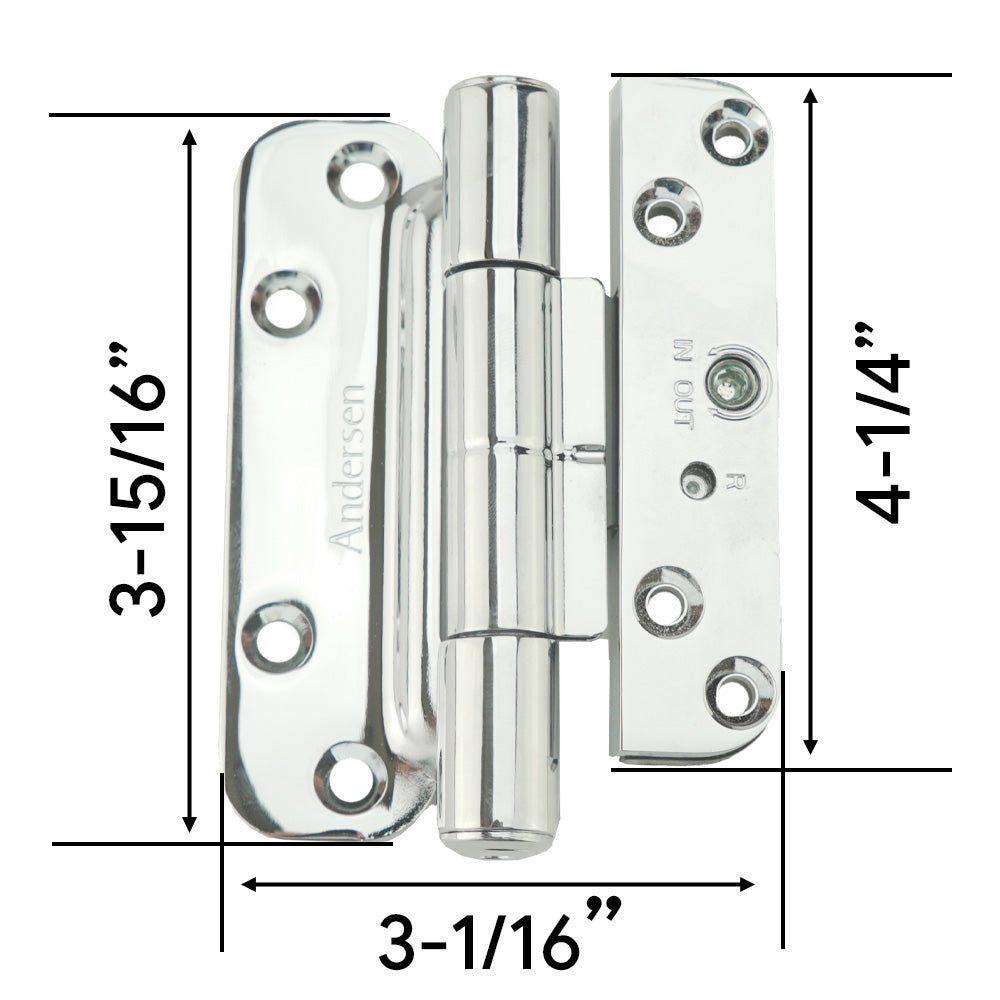 Andersen Single Hinge, Left Hand (2005-Present) - Polished Chrome - Andersen Single Hinge, Left Hand (2005-Present) - Polished Chrome