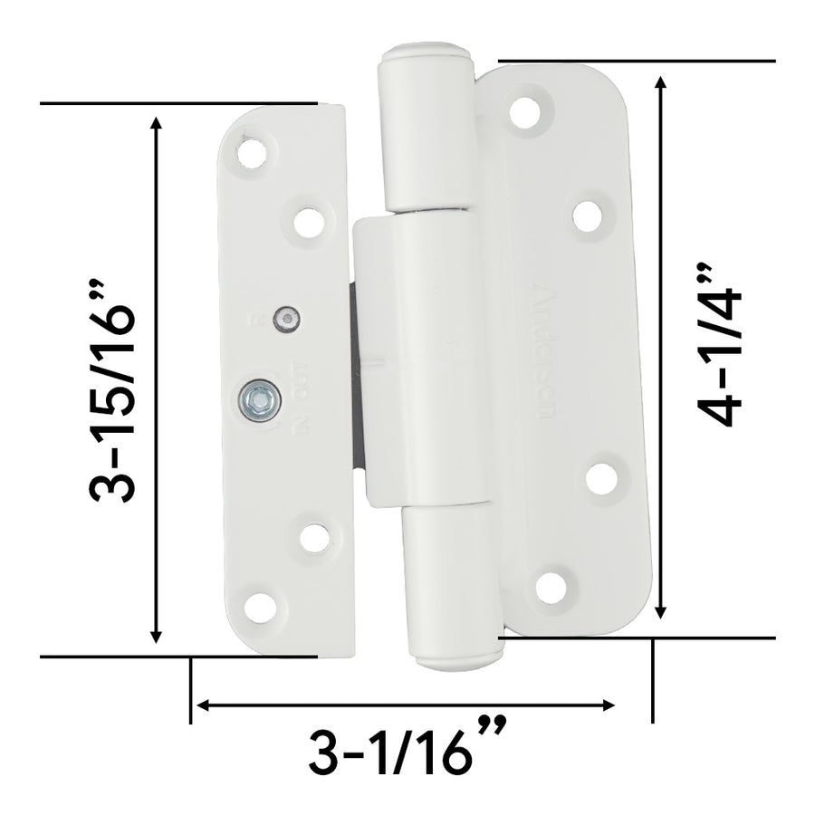 Andersen Single Hinge Left Hand Fits Doors 2005-Present White Andersen Hinge - Andersen Single Hinge Left Hand Fits Doors 2005-Present White Andersen Hinge