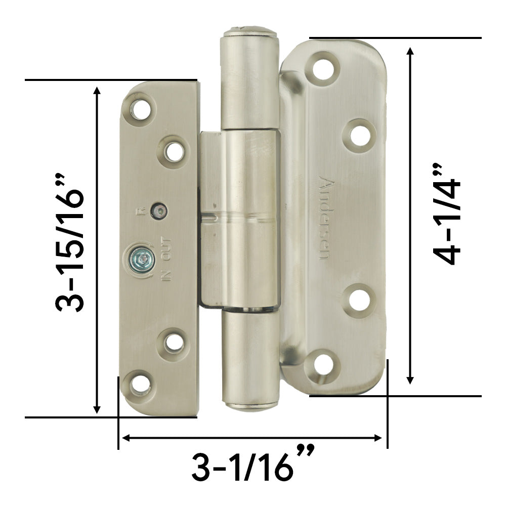 Andersen Single Hinge, Left Hand (2005-Present) - Satin Nickel - Andersen Single Hinge, Left Hand (2005-Present) - Satin Nickel
