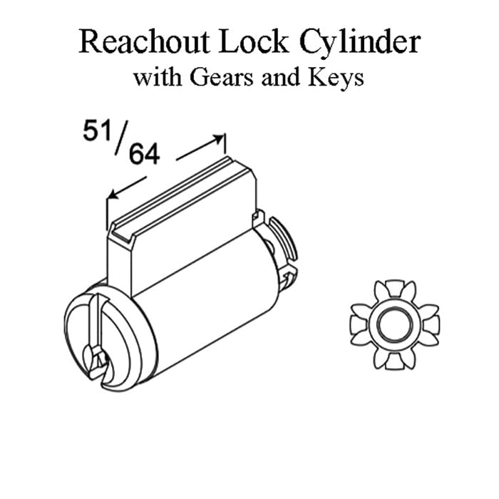 Andersen Lock Cylinder Fits French Wood Sliding Door Reachout Lock Gears and Keys - Andersen Lock Cylinder Fits French Wood Sliding Door Reachout Lock Gears and Keys