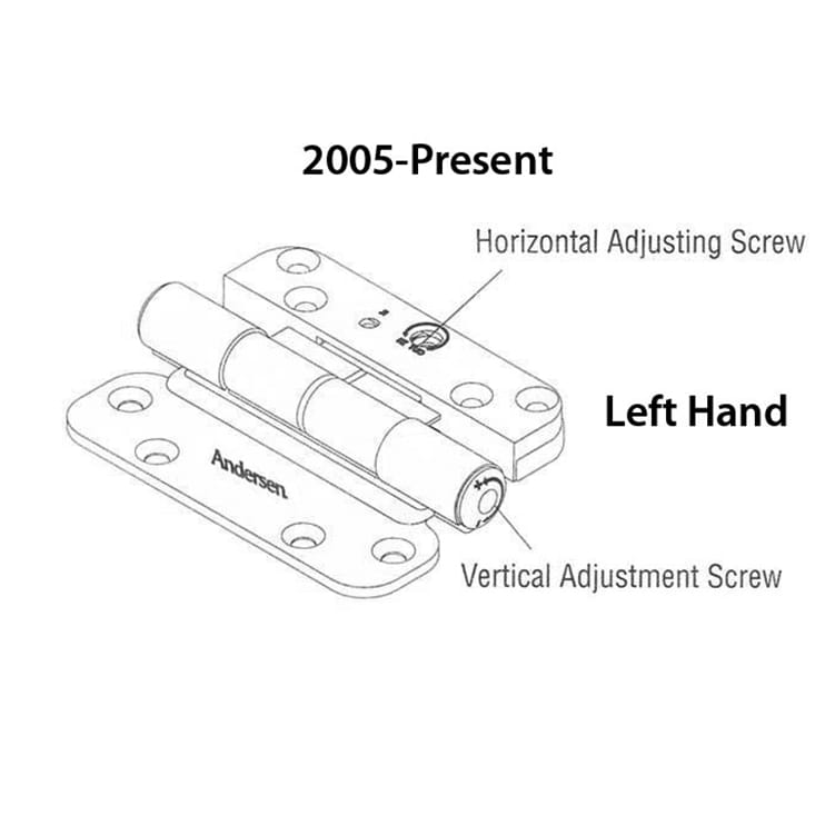 Andersen Single Hinge, Left Hand (2005-Present) - Bright Brass - Andersen Single Hinge, Left Hand (2005-Present) - Bright Brass