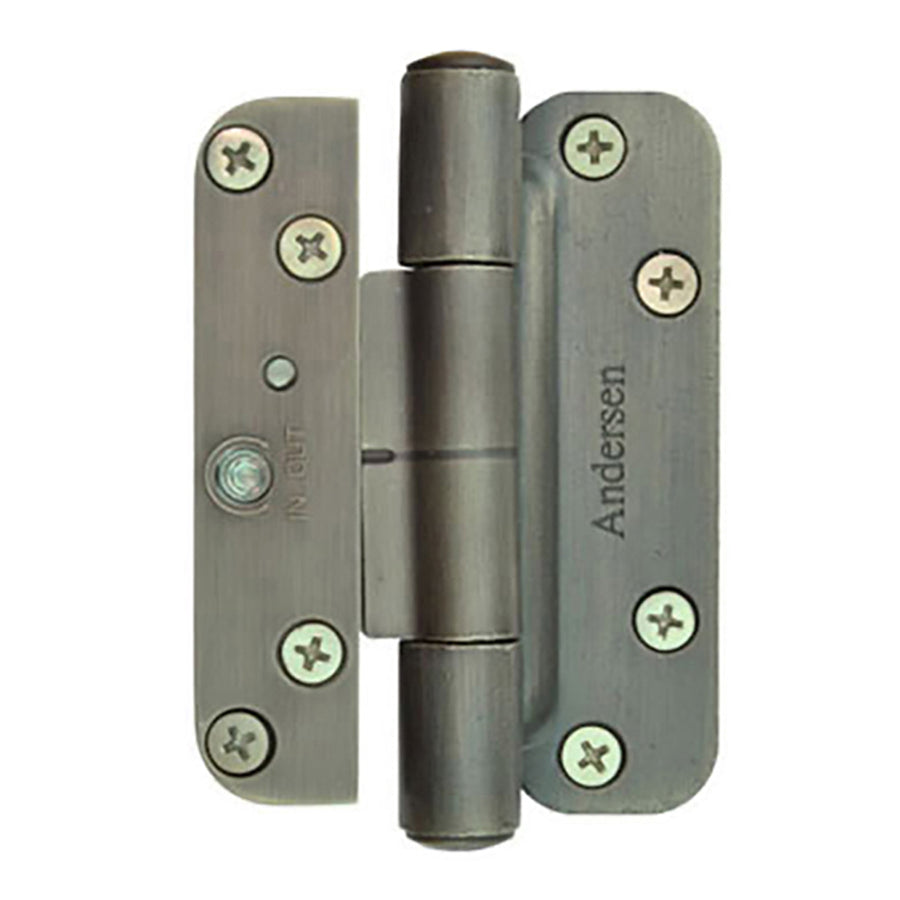 Andersen Hinge For French Wood Double Doors Right Hand Distressed Nickel Hinge - Andersen Hinge For French Wood Double Doors Right Hand Distressed Nickel Hinge