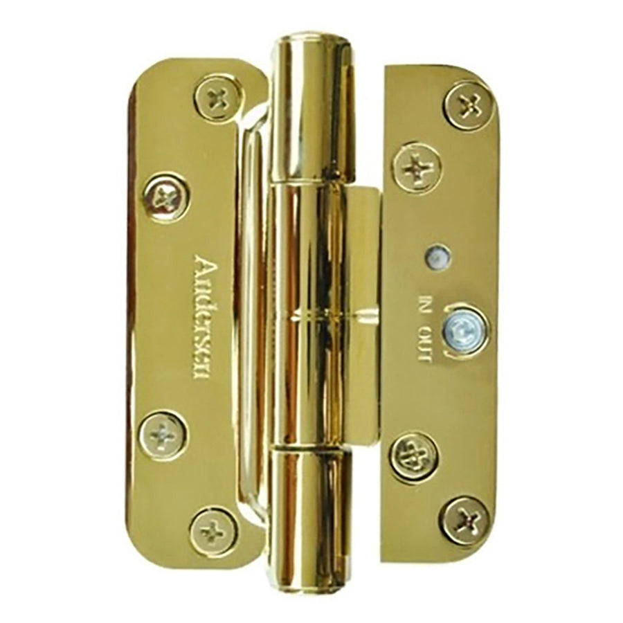 1 Hinge Kit, 2005-Present Andersen FWH Right Hand Door - Bright Brass - 1 Hinge Kit, 2005-Present Andersen FWH Right Hand Door - Bright Brass