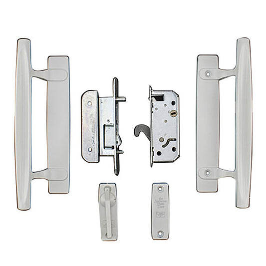 Andersen 4 Panel Gliding Door Handle Set, Dished Style - White