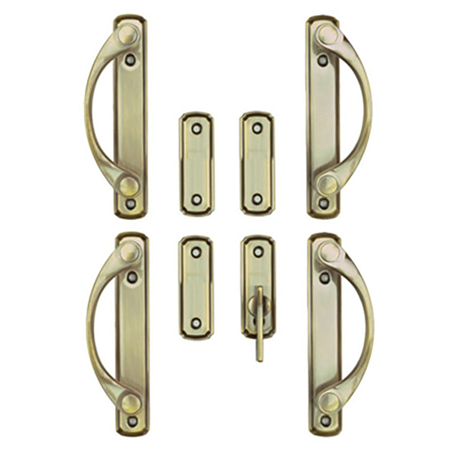 Andersen Newbury 4 Panel Gliding Door Hardware Set - Antique Brass - Andersen Newbury 4 Panel Gliding Door Hardware Set - Antique Brass