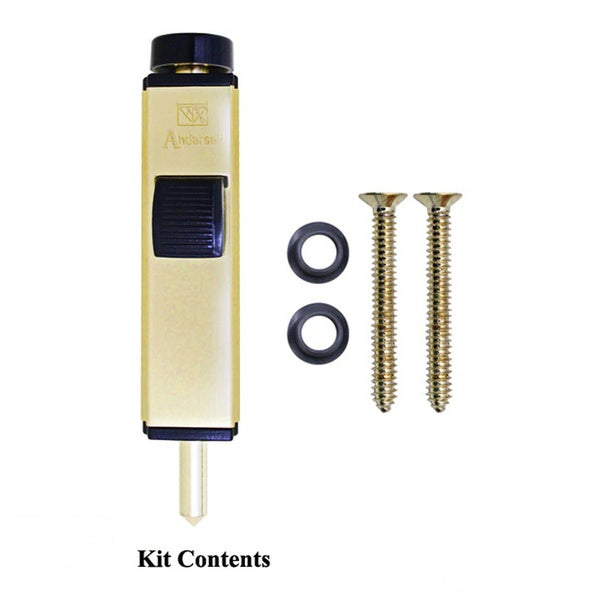 Andersen Auxiliary Foot Bolt Lock for Frenchwood Sliding Door Bright Brass - Andersen Auxiliary Foot Bolt Lock for Frenchwood Sliding Door Bright Brass