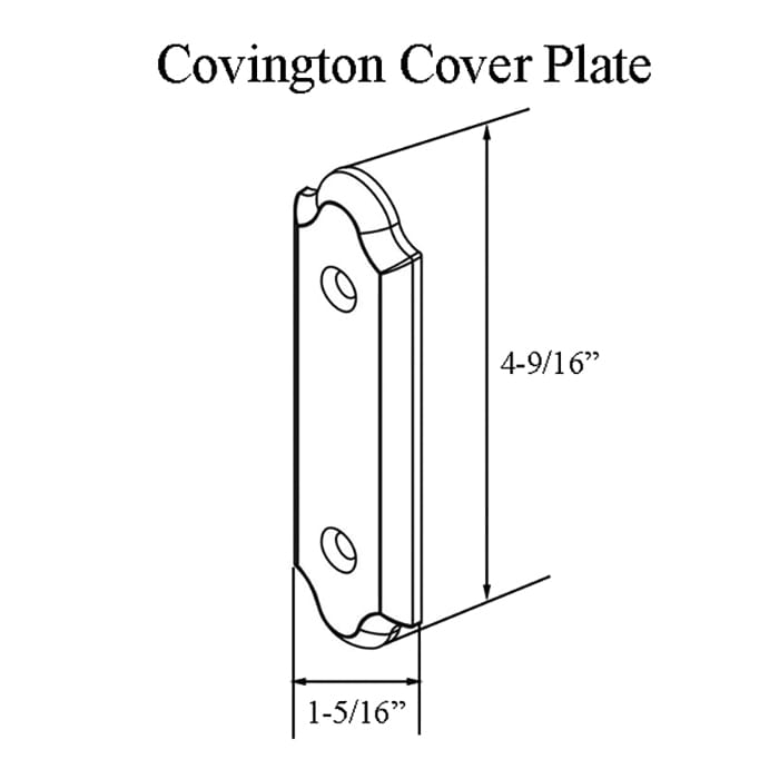 Andersen Gliding Door Cover Plate, Covington Style - Antique Brass - Andersen Gliding Door Cover Plate, Covington Style - Antique Brass