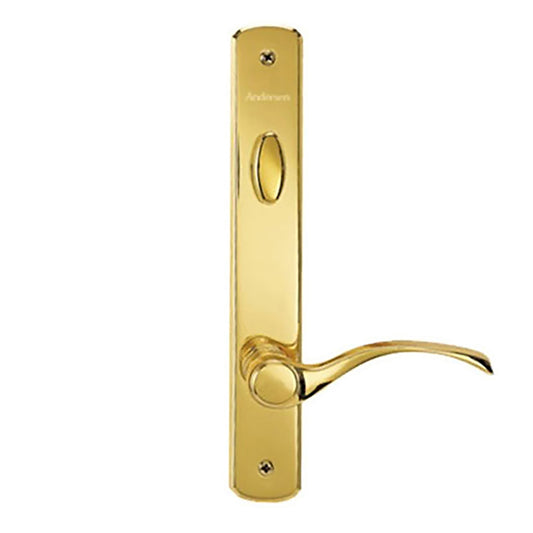 Hardware Kit, Single Door, Newbury, Active Door - Bright Brass