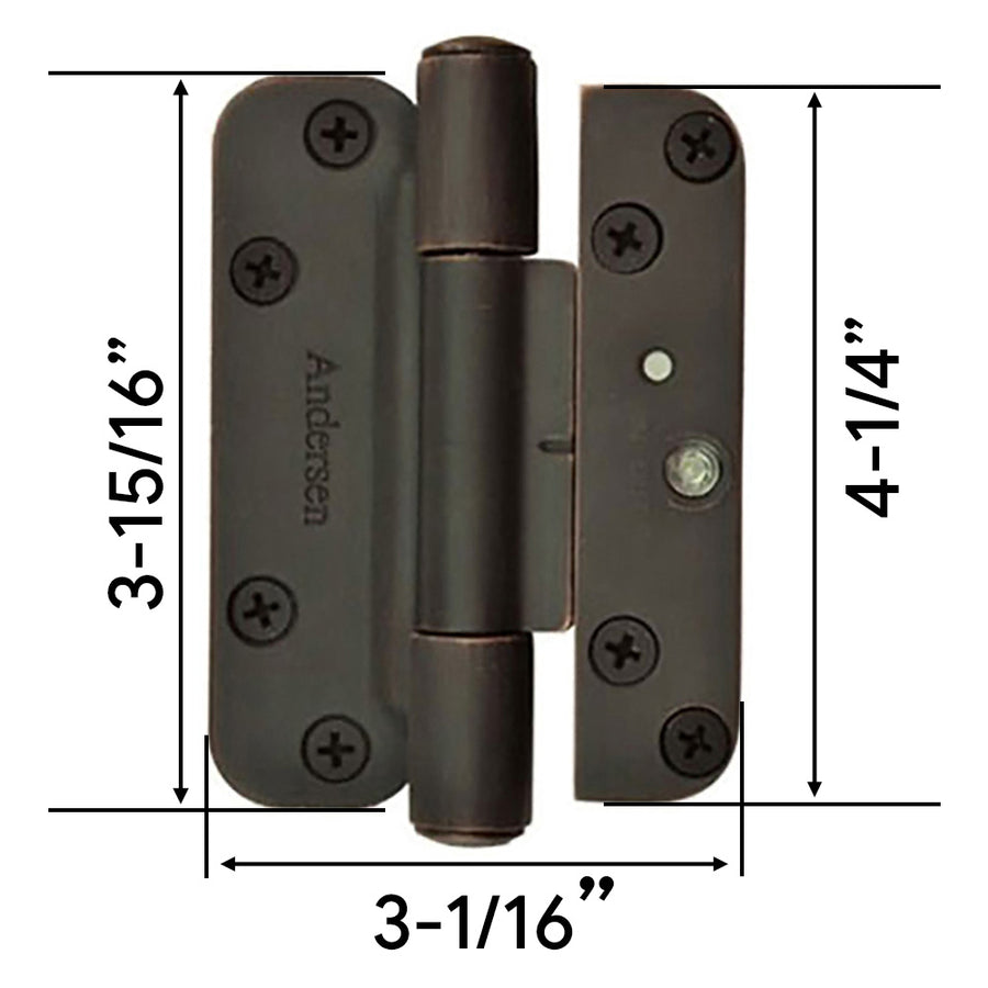 Andersen Single Hinge, Left Hand (2005-Present) - Distressed Bronze - Andersen Single Hinge, Left Hand (2005-Present) - Distressed Bronze