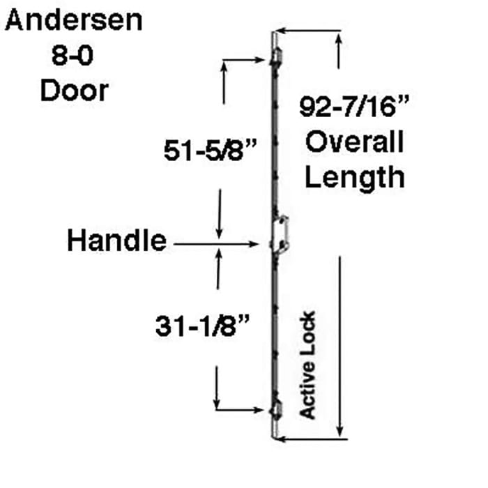 Andersen Active 8-0 Multipoint Lock 92-7/16 Frenchwood Hinged Door Stainless Steel - Andersen Active 8-0 Multipoint Lock 92-7/16 Frenchwood Hinged Door Stainless Steel