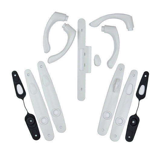 Andersen Tribeca Door Handle Double Active Hinged Door Hardware Set in White