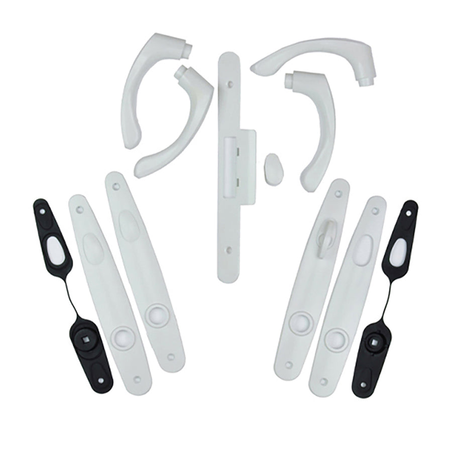 Andersen Tribeca Door Handle Double Active Hinged Door Hardware Set in White - Andersen Tribeca Door Handle Double Active Hinged Door Hardware Set in White