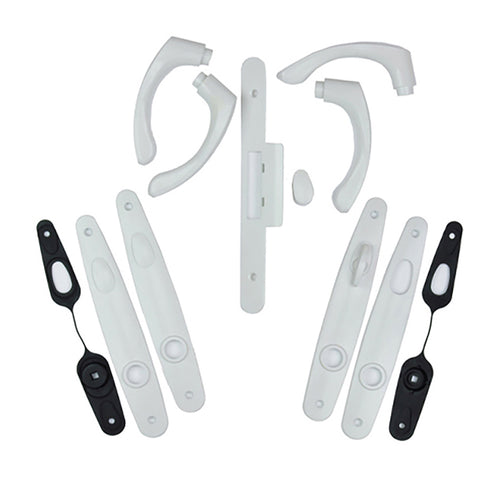 Andersen Tribeca Door Handle Double Active Hinged Door Hardware Set in White - Andersen Tribeca Door Handle Double Active Hinged Door Hardware Set in White
