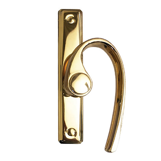 Andersen French Curve Gliding Door Handle - Right Interior/Left Exterior - Bright Brass
