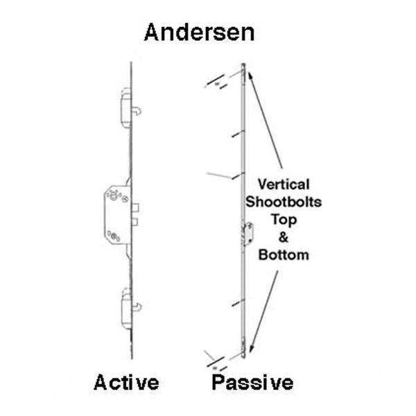 Andersen Active 8-0 Multipoint Lock 92-7/16 Frenchwood Hinged Door Stainless Steel - Andersen Active 8-0 Multipoint Lock 92-7/16 Frenchwood Hinged Door Stainless Steel