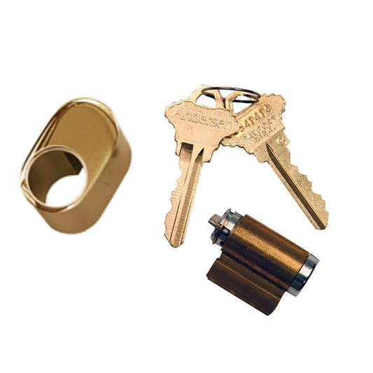 Andersen Door Lock Keyed Lock Cylinder with Housing For Andersen French Wood Hinged Doors High Polish Brass