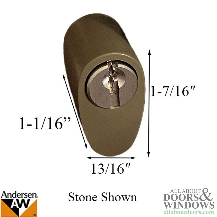 Andersen Tribeca Keyed Door Lock Cylinder with Housing Stone - Andersen Tribeca Keyed Door Lock Cylinder with Housing Stone