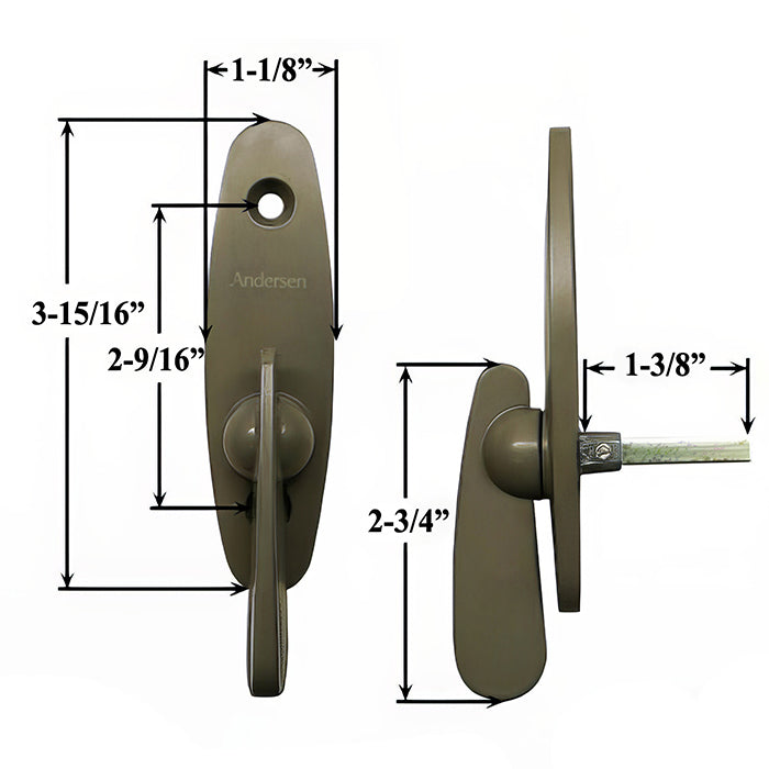 Andersen New Style Tribeca Series Interior Thumb Latch for 2 Panel Gliding Door - Stone - Andersen New Style Tribeca Series Interior Thumb Latch for 2 Panel Gliding Door - Stone