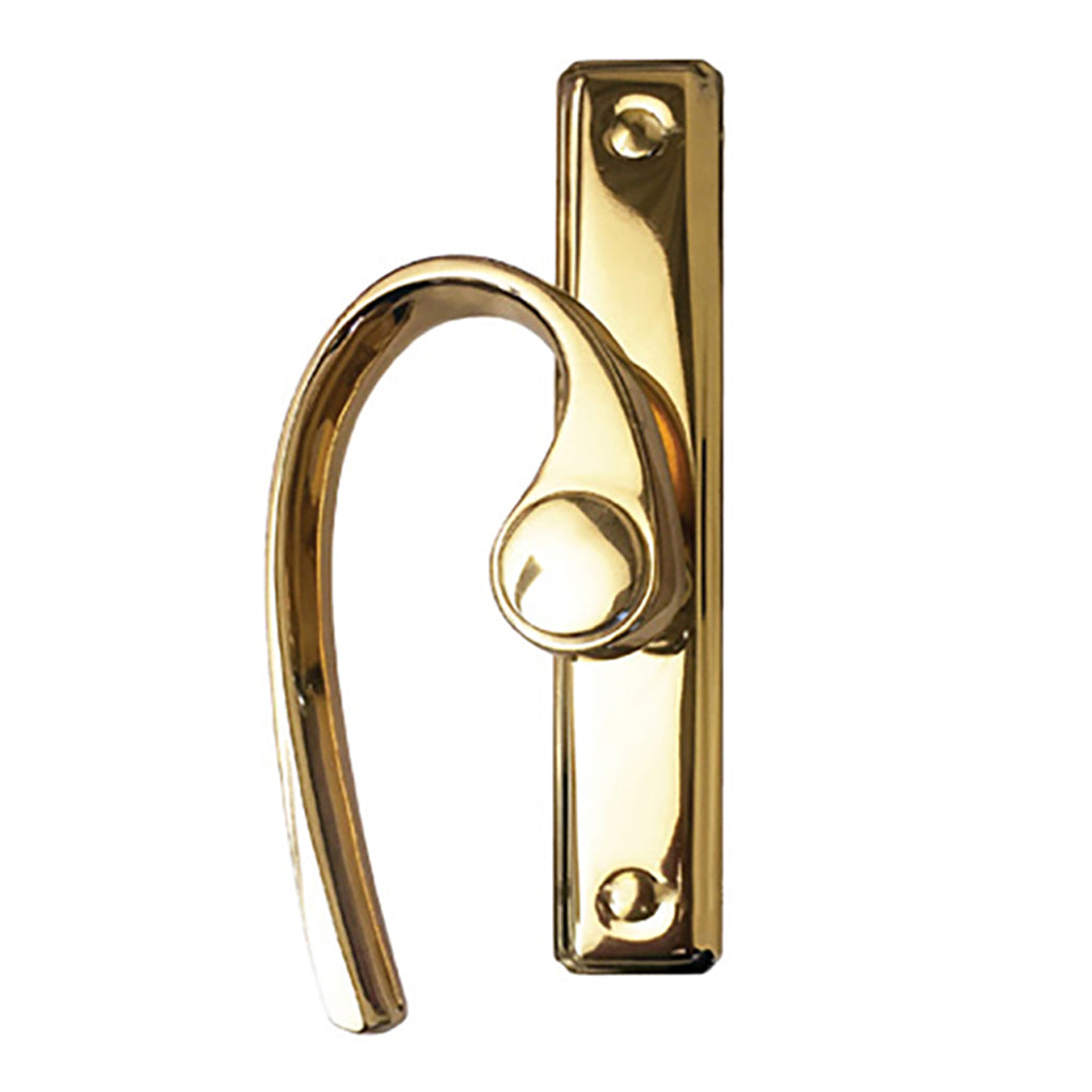 Discontinued Andersen French Curve Gliding Door Handle - Left Interior/Right Exterior - Bright Brass - Discontinued Andersen French Curve Gliding Door Handle - Left Interior/Right Exterior - Bright Brass