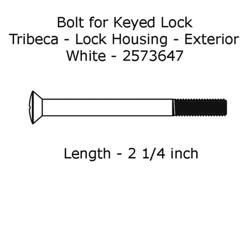 Andersen Tribeca Frenchwood Gliding Door Screw for Keyed Lock Housing, White - Andersen Tribeca Frenchwood Gliding Door Screw for Keyed Lock Housing, White