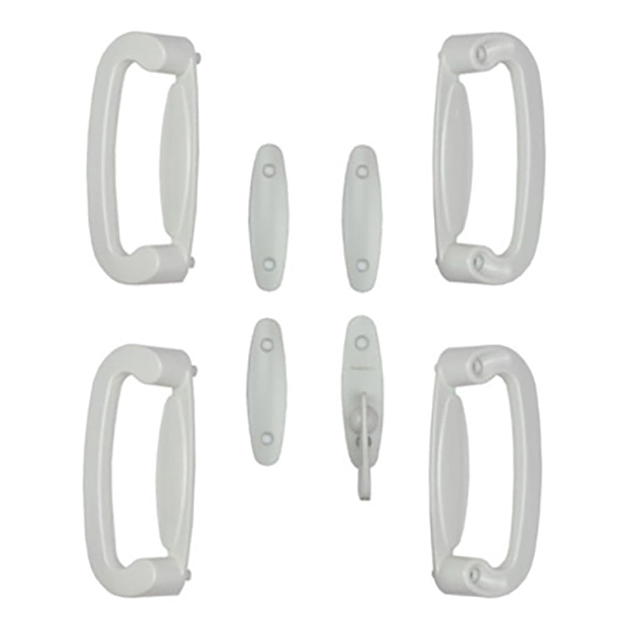 Andersen 4 Panel Gliding Door Tribeca Interior/Exterior Hardware Set - White - Andersen 4 Panel Gliding Door Tribeca Interior/Exterior Hardware Set - White