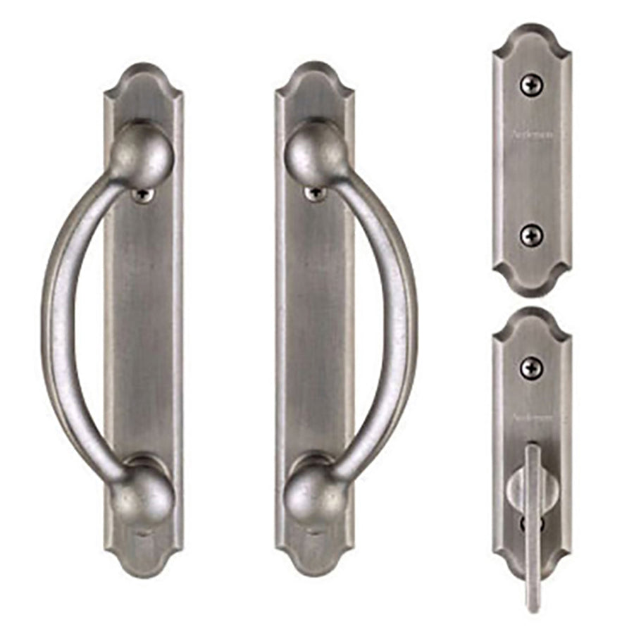Andersen Frenchwood Gliding Door Trim Encino, 4 Panel Interior & Exterior - Distressed Nickel - Andersen Frenchwood Gliding Door Trim Encino, 4 Panel Interior & Exterior - Distressed Nickel
