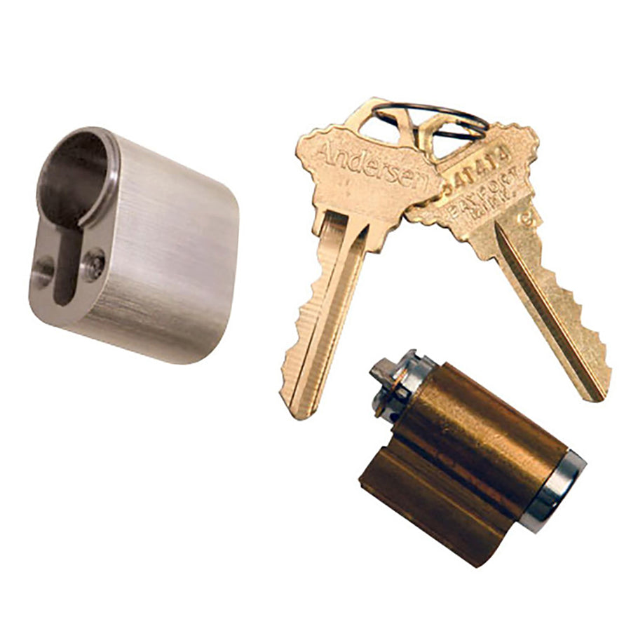Andersen Hinged Patio Door Keyed Cylinder with Housing - Distressed Nickel - Andersen Hinged Patio Door Keyed Cylinder with Housing - Distressed Nickel