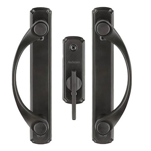 Andersen Newbury 2 Panel Complete  Hardware Set for Frenchwood Gliding Door - Oil Rubbed Bronze - Andersen Newbury 2 Panel Complete  Hardware Set for Frenchwood Gliding Door - Oil Rubbed Bronze
